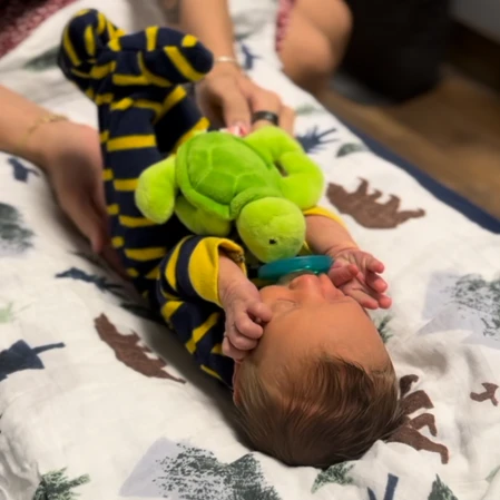 Chiropractic Leland NC Baby with Turtle